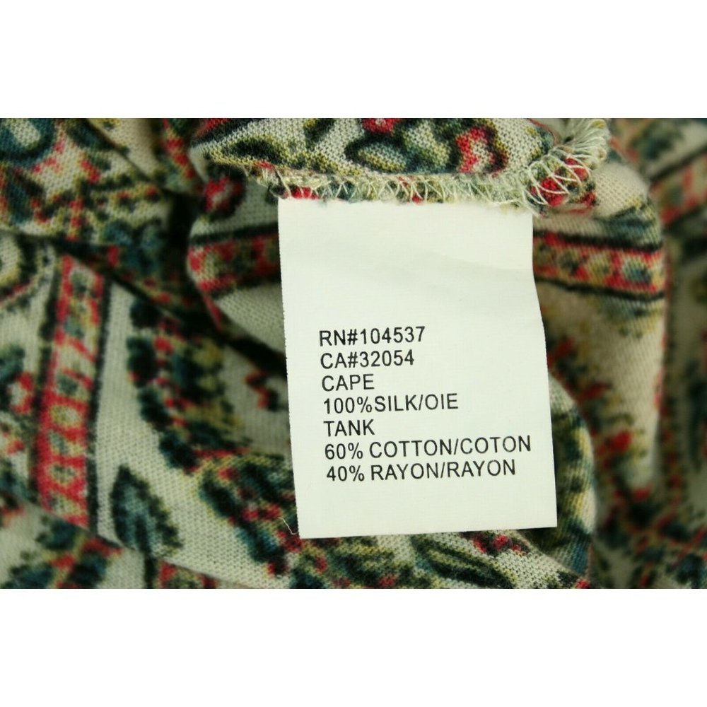 Tiny Anthropologie Womens Sz S Floral Knit Tank w/Silk Cape Sleeve Shirt blouse - Picture 7 of 8